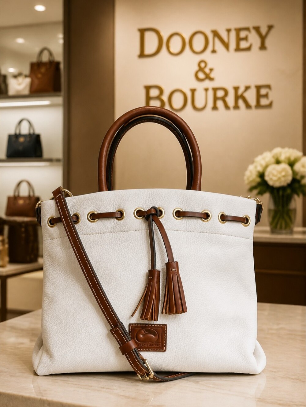 Dooney & Bourke Vintage Pebble Grain Tassel Tote NWOT *Made In Mexico